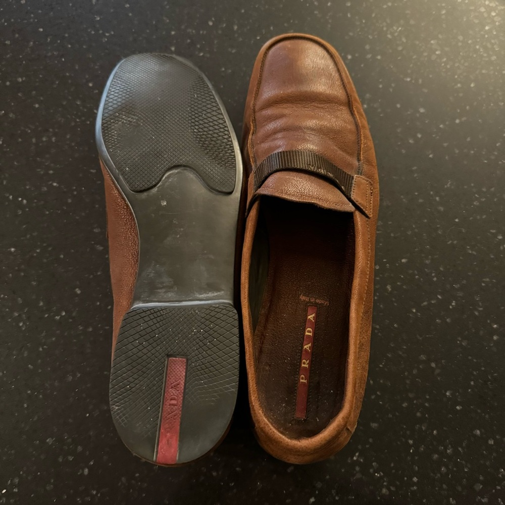 Prada Brown Pebble Leather Loafer/Slip On Men’s size 11 - Picture 7 of 9